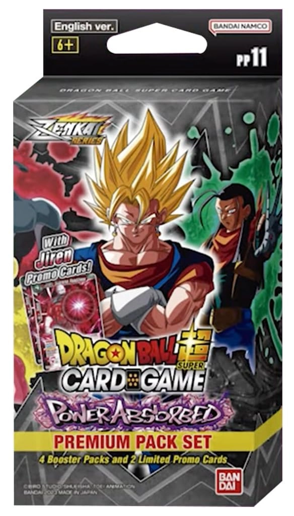 BANDAI NAMCO Entertainment Dragon Ball Super TCG ZENKAI Series 03 Power Absorbed Premium Pack Set - 4 Booster Packs 2 Exclusive PR cards