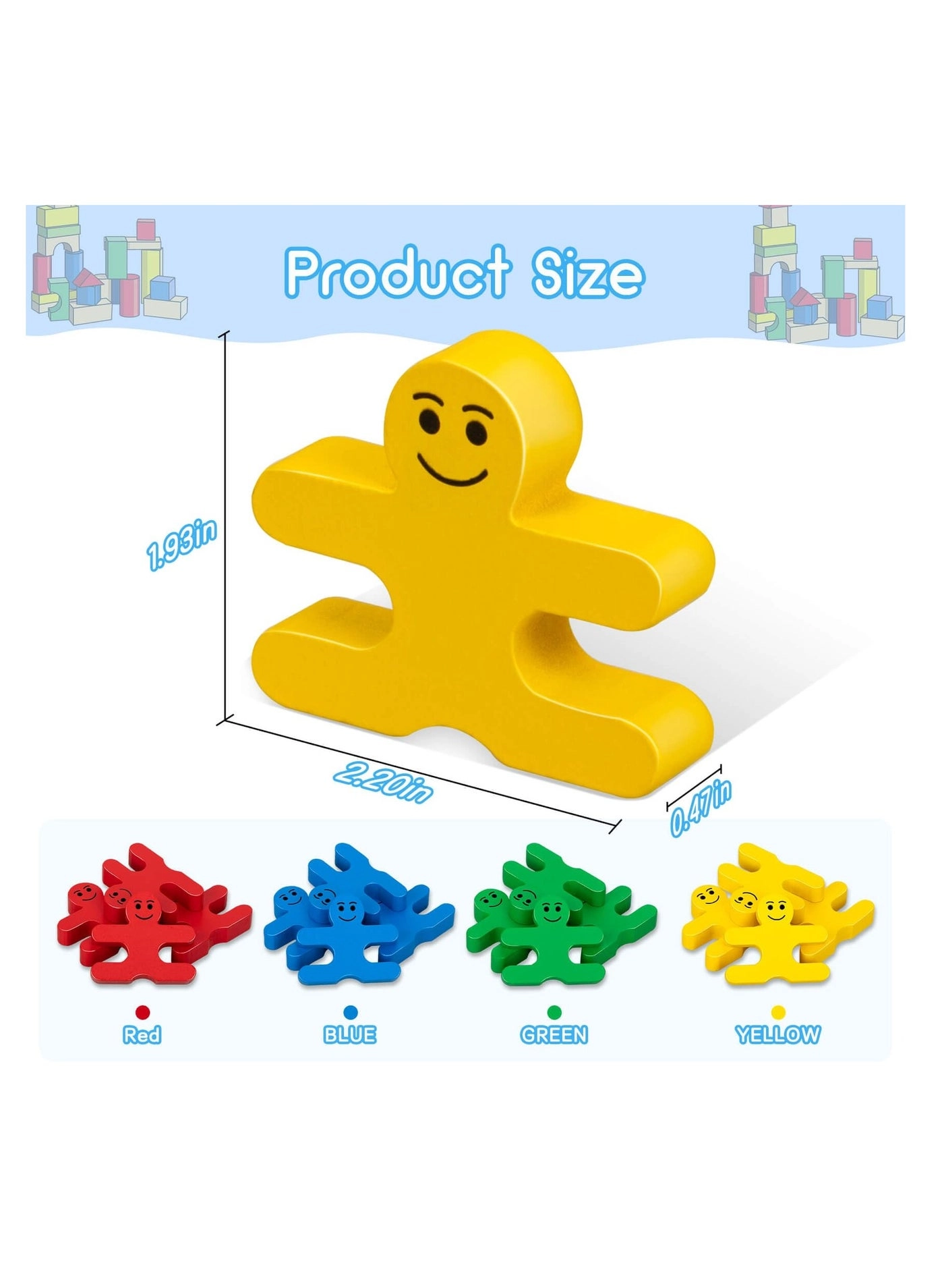 Wooden Stacking Blocks - 16 pcs