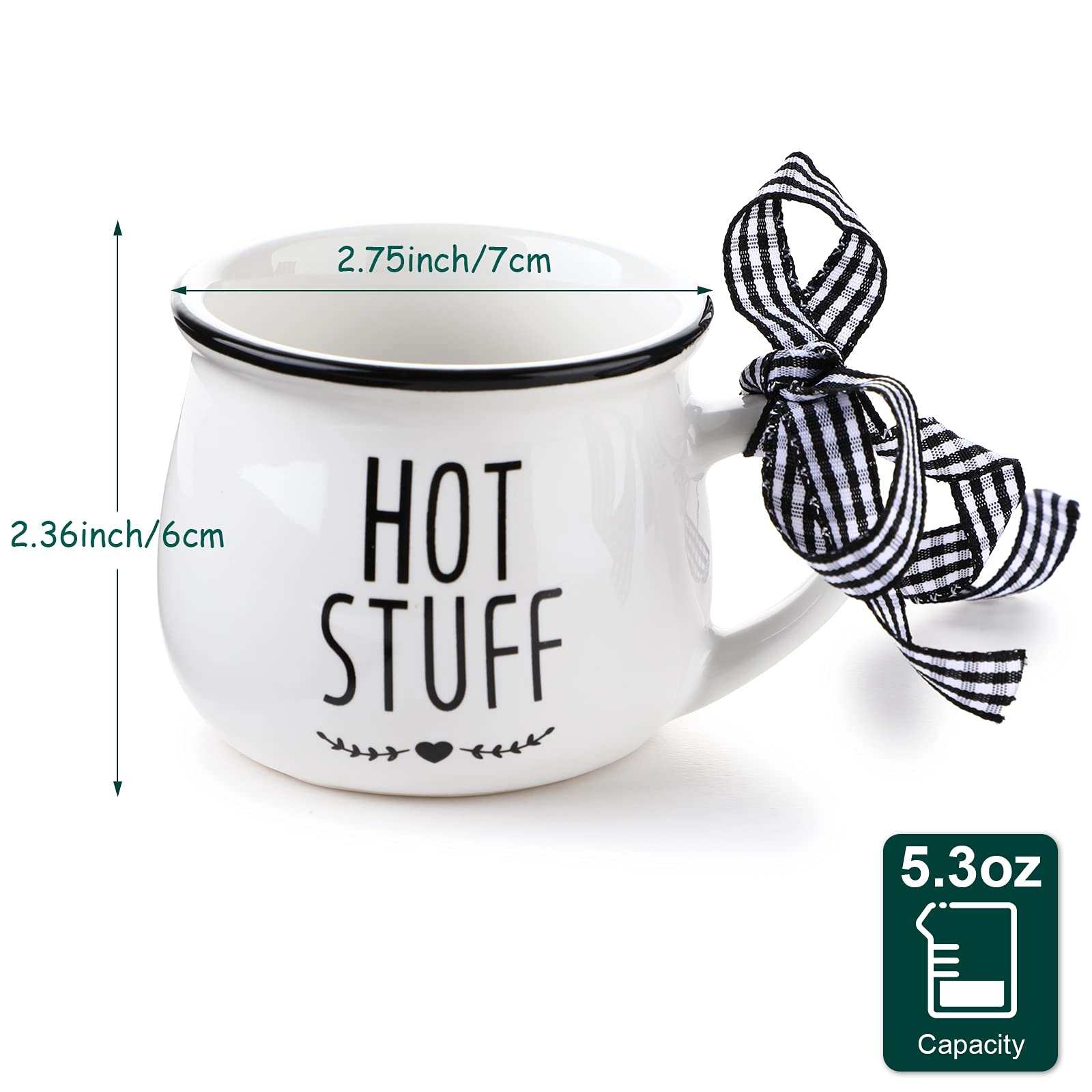 Mini Espresso Cup - 4 pcs Letter Print 150 ml