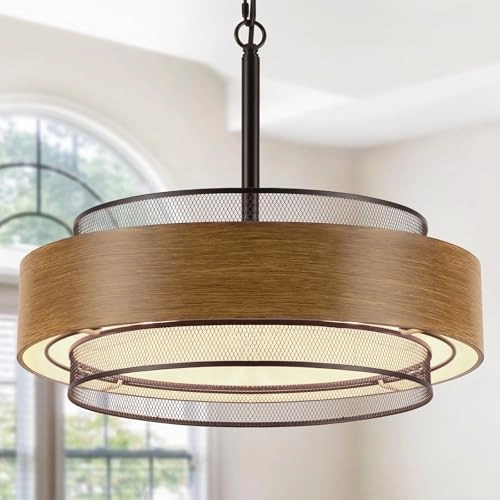 Farmhouse Drum Chandelier - 59" chain