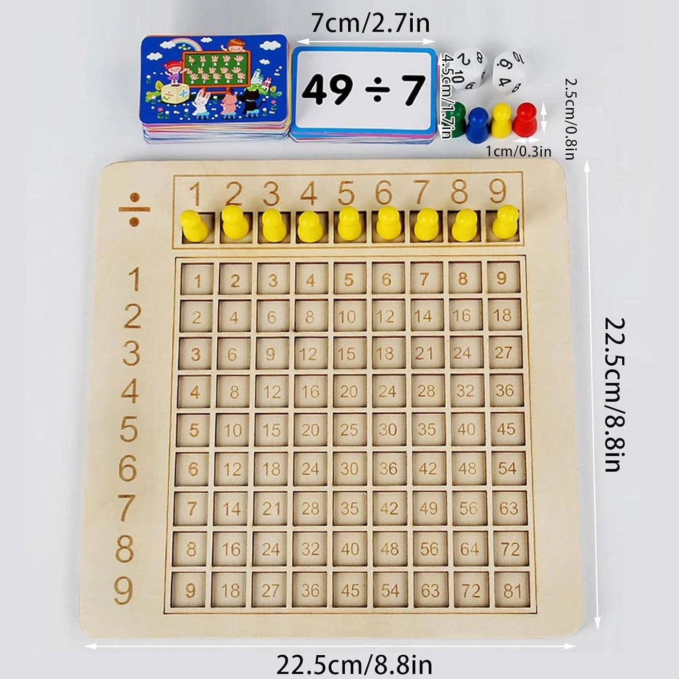 Wooden Multiplication Game Board - 3 years old and above