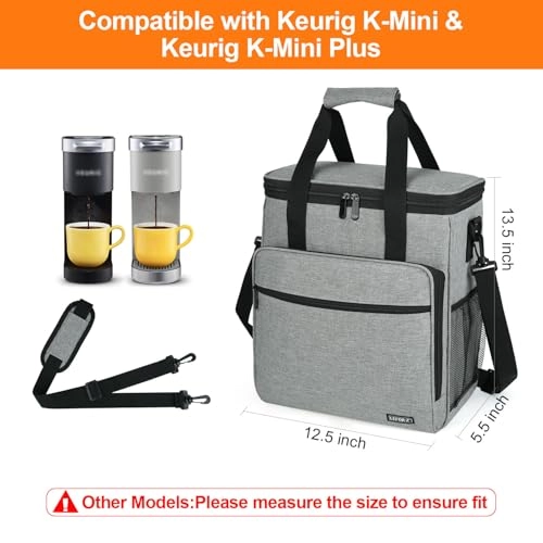 Coffee Maker Carrying Bag - Compatible for K-Mini or K-Mini Plus Grey