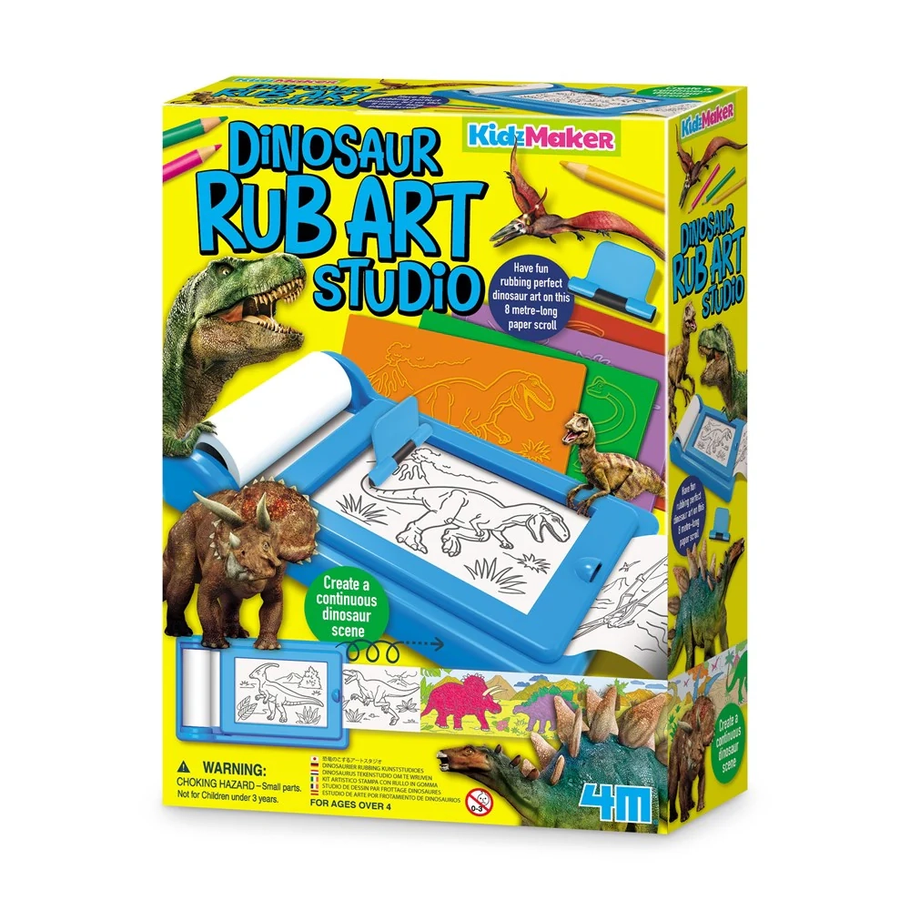 4M KidzMaker Dinosaur Rub Art Studio Craft Kit - 4+ years