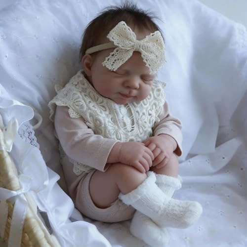 Reborn Baby Doll - 18 Inch Silicone Girl Sleeping Ages 3+