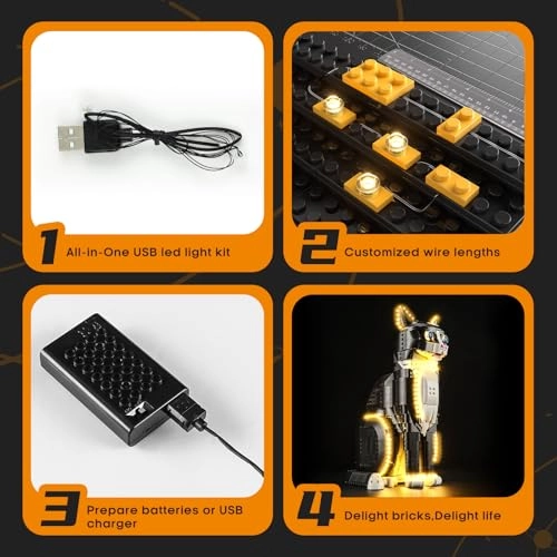 LED Light Kit for LEGO Cat Bicolor 21349 - Plastic 1