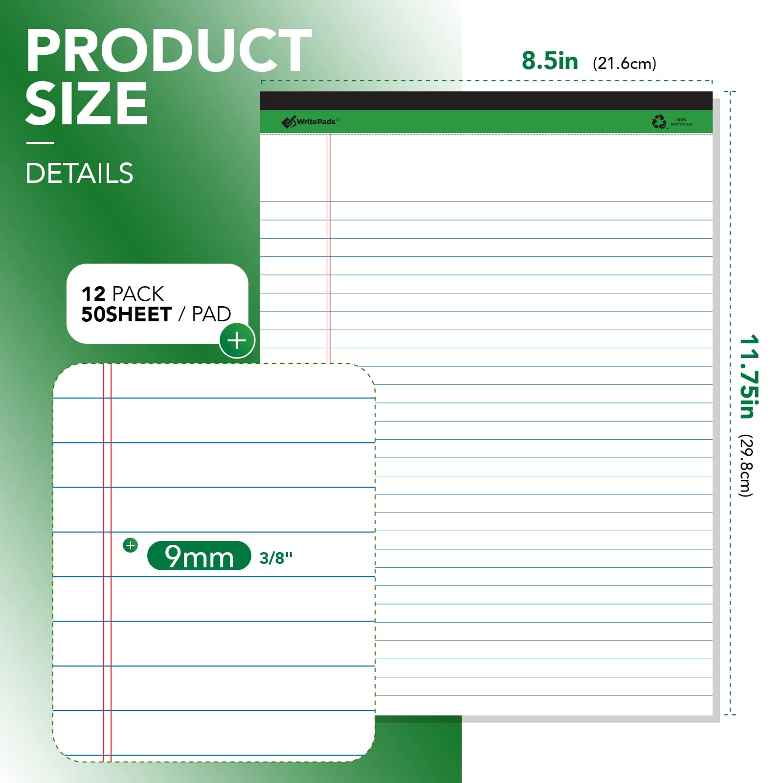 Legal Note pads 8.5-x-11.75-inch - Lined 600 Sheets