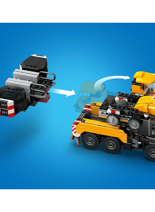City Mobile Construction Crane - 4 Minifigures Long Extendable Boom