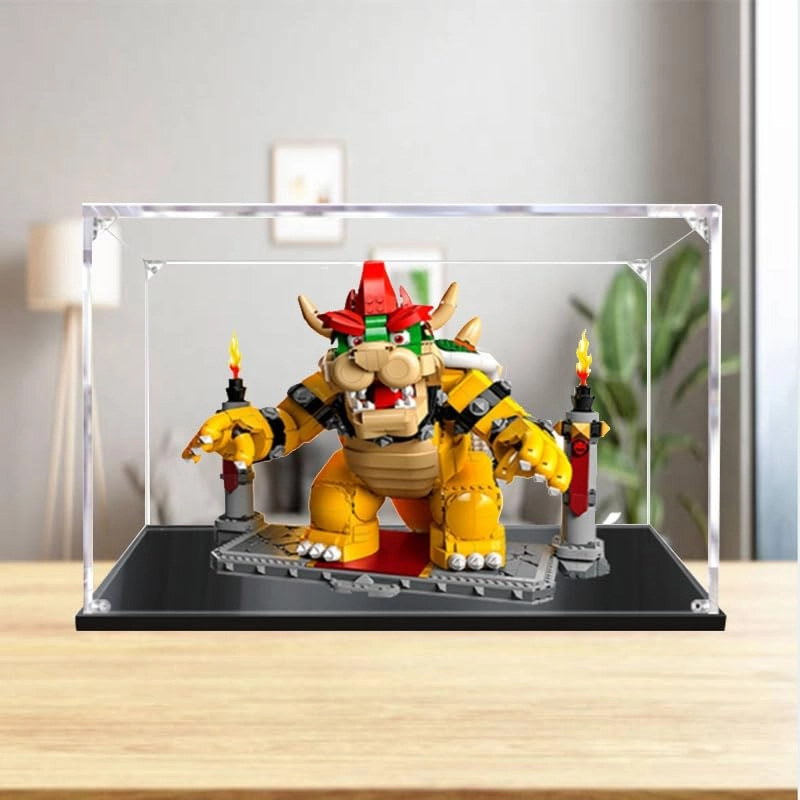 Acrylic Display Case - Compatible for LE-GO 71411 17.71 x 11.81 x13.77in Black Bottom+background