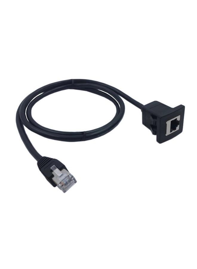 CERRXIAN RJ45 Male to Female Cat 5e Panel Mount Cable - 1m