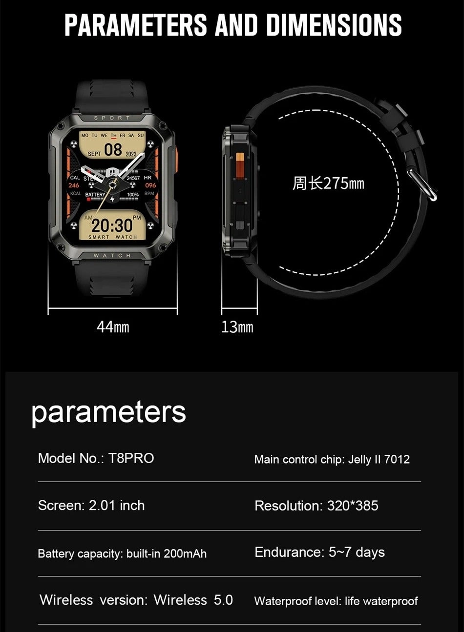 Military Smart Watch Stainless Steel