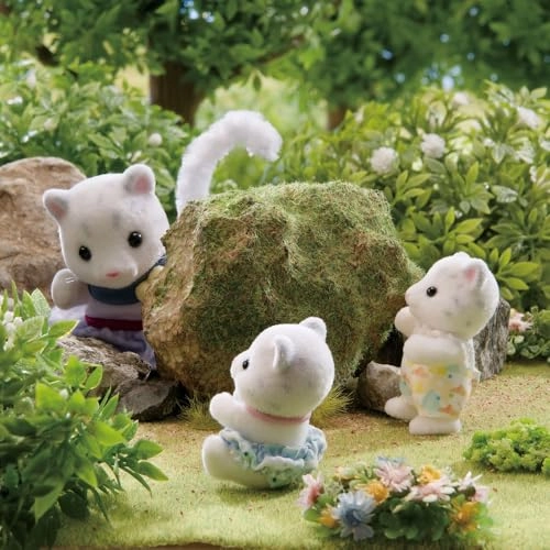 Snow Panther Family - Miniature Animal Figurines (5814) 4 pcs