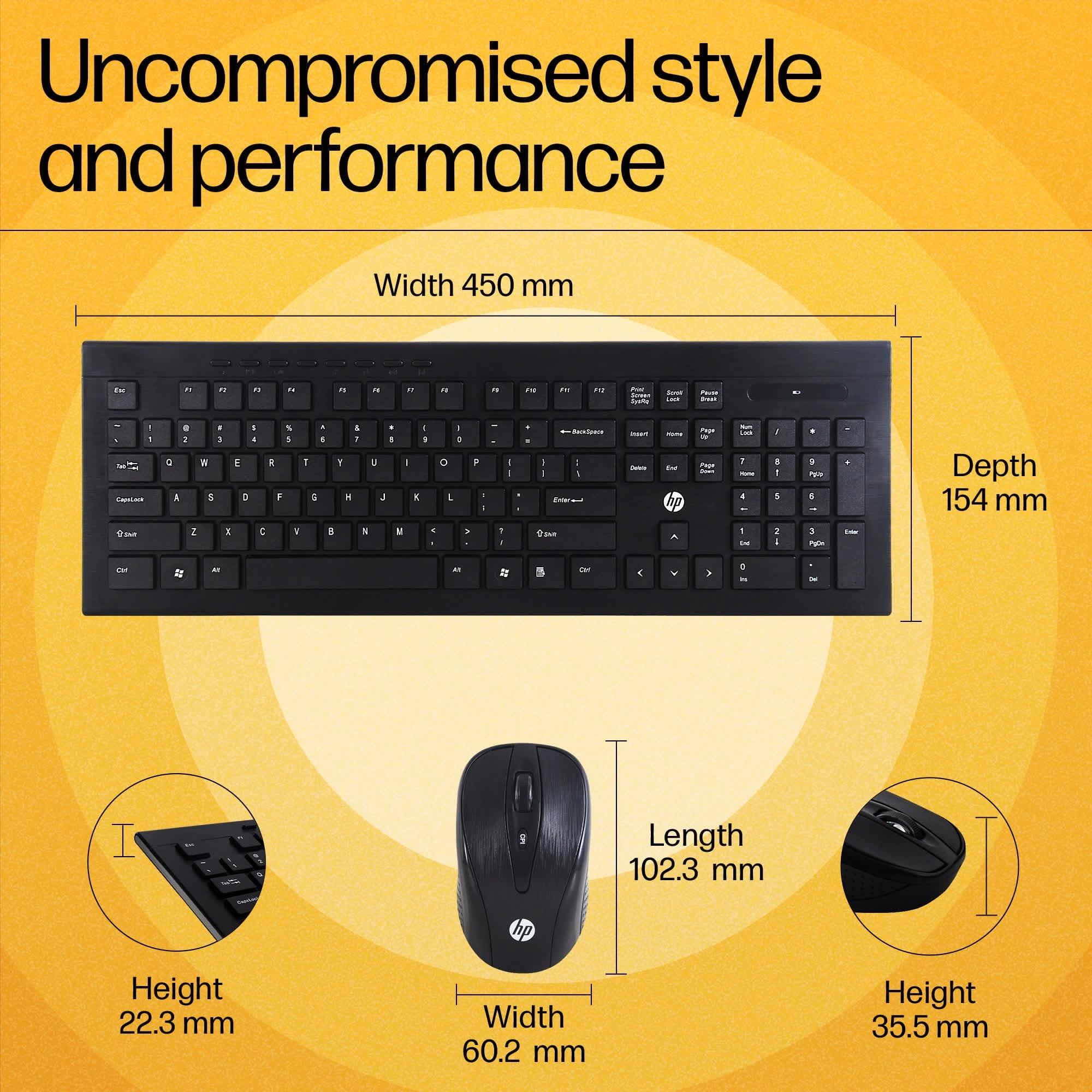 USB Wireless Keyboard and Mouse Combo - QWERTY Wireless