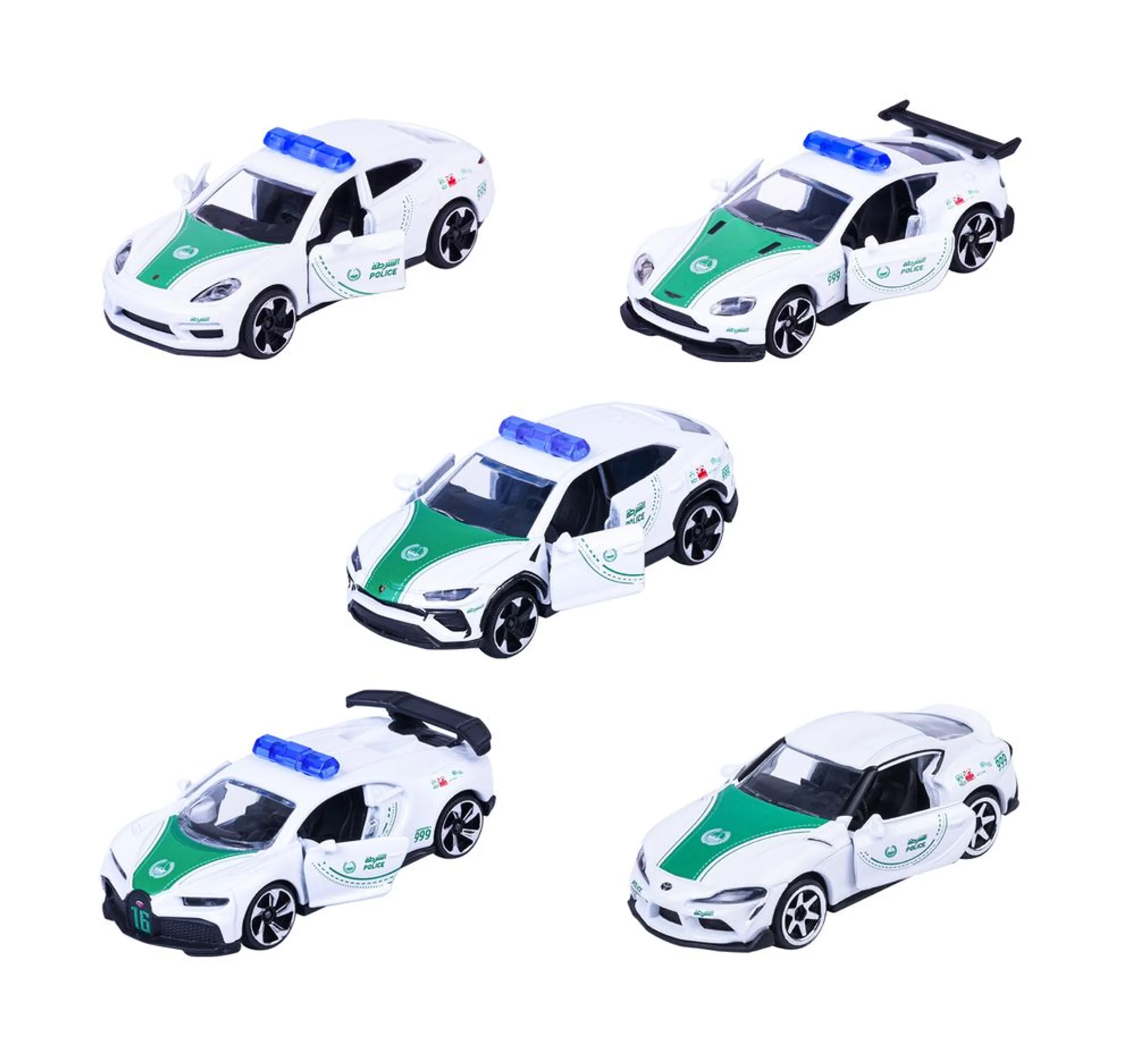 Majorette Porsche Panamera 1:64 + Toyota Supra 1:64 + Aston Martin Vantage 1:64 + Bugatti Chiron 1:64 + GMC HUMMER EV 1:64 5 pcs