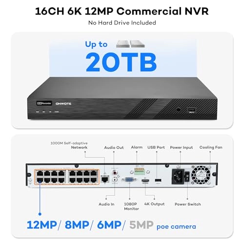 NVR PoE Security Camera System - 16 Channel
