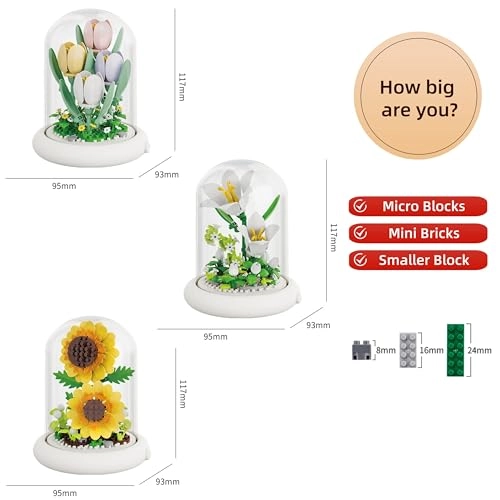 Botanical Flower Micro Blocks Set - Lily 600 pcs
