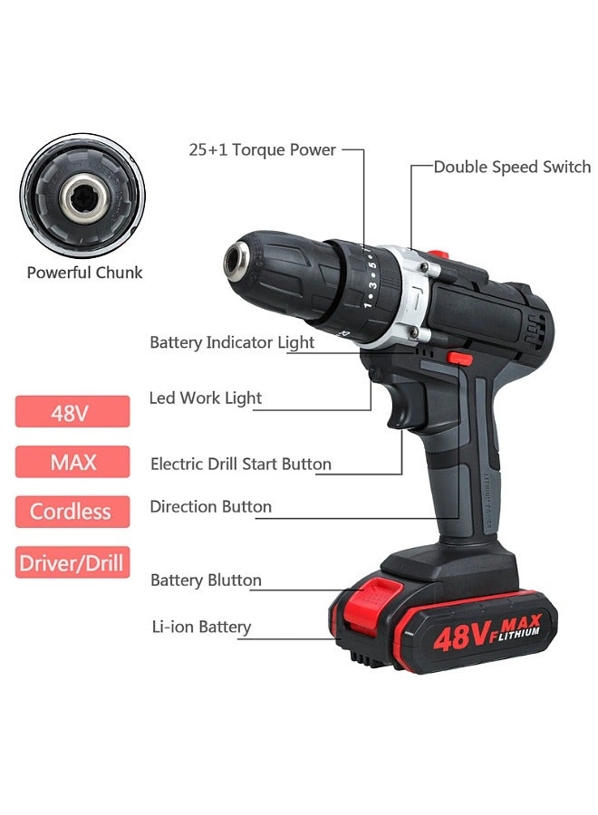 Cordless Electric Drill Kit - 48V