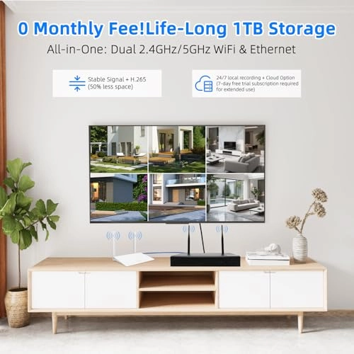 Indoor/Outdoor Surveillance Camera NVR Kit - 2 Bullet Cam + 2 Dome Cam 16CH 2K HD 3MP