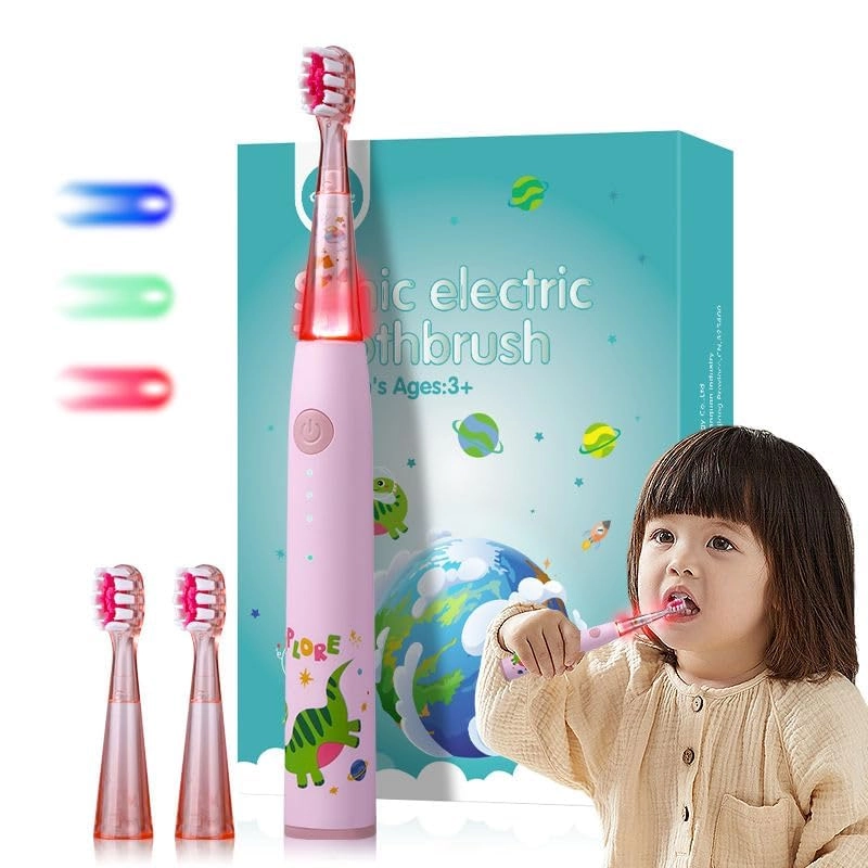 IPX8 Sonic Electric Toothbrush - Pink Wireless Charging 3 Modes