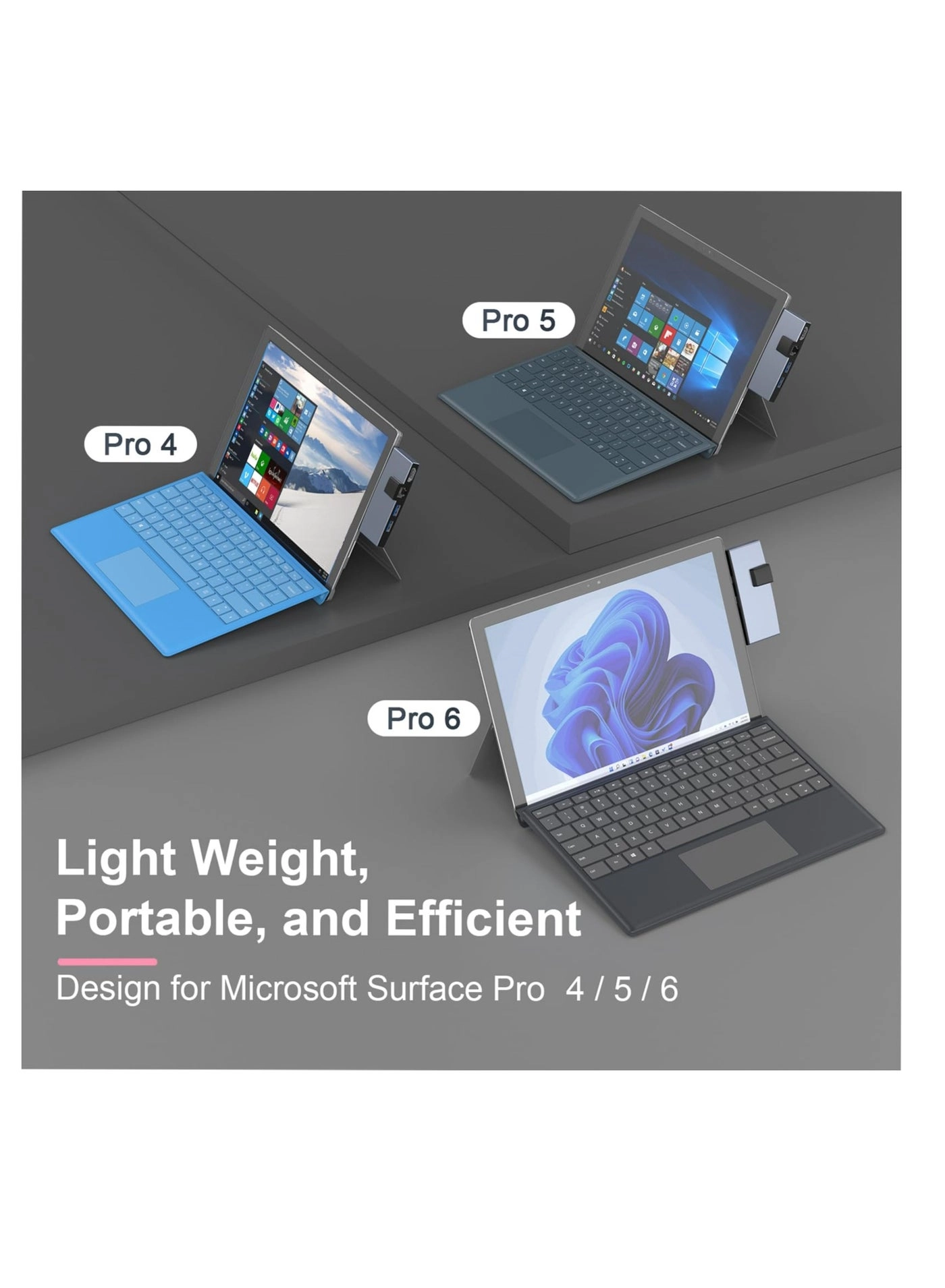Surface Pro Docking Station - 100Mbps Ethernet 4K HDMI 2 USB 3.0