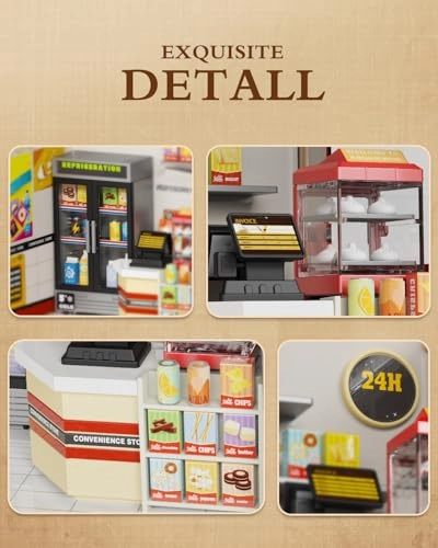 Miniature Convenience Store Kit - Plastic Cream-colored
