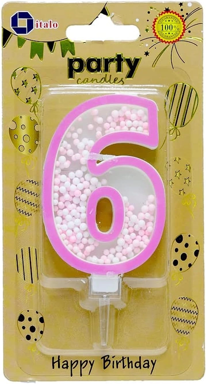 AL ARQAM LLC Foam Balls Birthday Candle - 6 Number