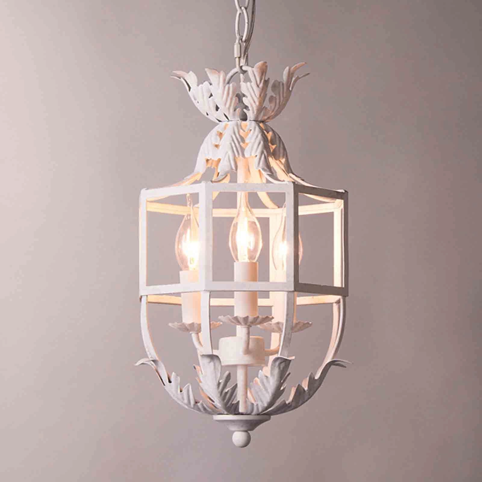 During Princess Children's Room Bedroom Porch Corridor Chandelier,E14 French Style Chandelier,Retro Old Iron Lamp - 3pc