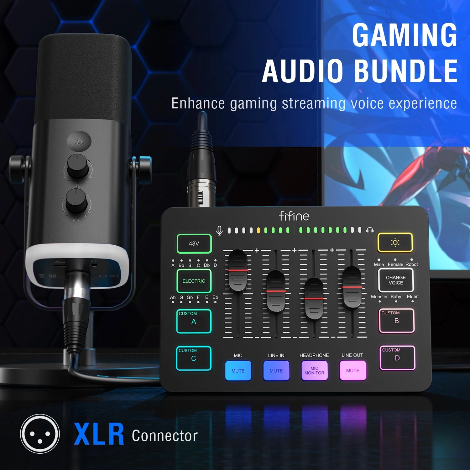AmpliGame KS5 XLR+USB Microphone Bundle