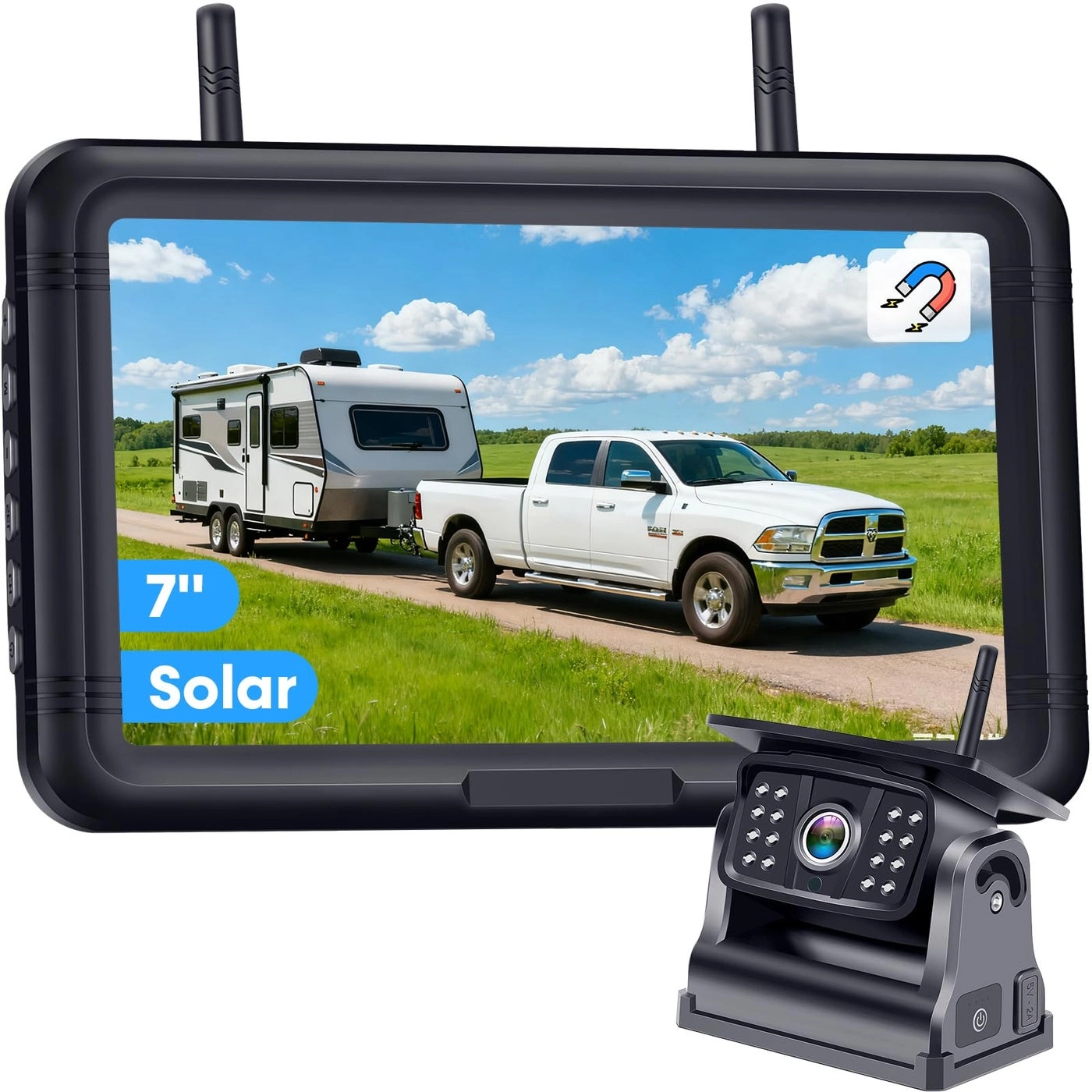 Rohent Solar Wireless Backup Camera - Night Vision Wireless 1080P