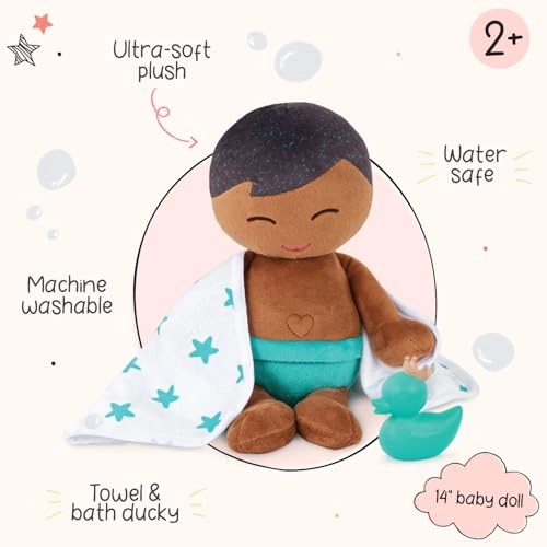 Bath Baby Doll - 14-inch Dark-Brown Hair