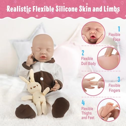 Doll - 40 cm Silicone Girl Eyes Closed at Rest Ages 3 months+