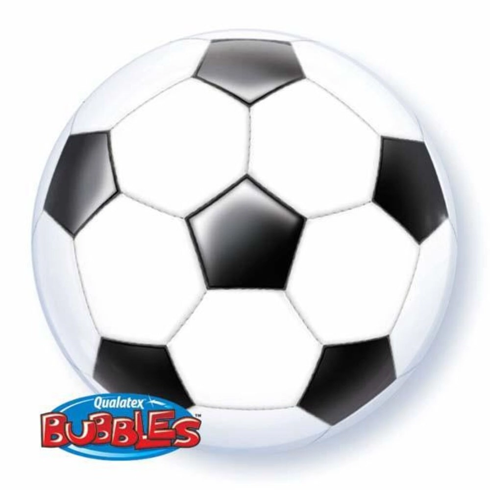 Party Zone Single Bubble Soccer Ball Foil Balloon - 22 Inch White/Black