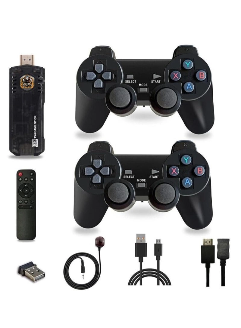 Retro Gaming Console Stick - 20,000+ Games, 23 Emulators, 4K HDMI, 2 Wireless Controllers