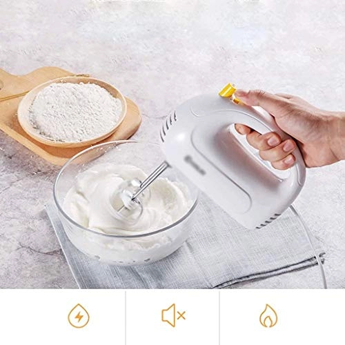 Handheld Electric Eggbeater - 5-Speed 150W Stainless Steel Whisks