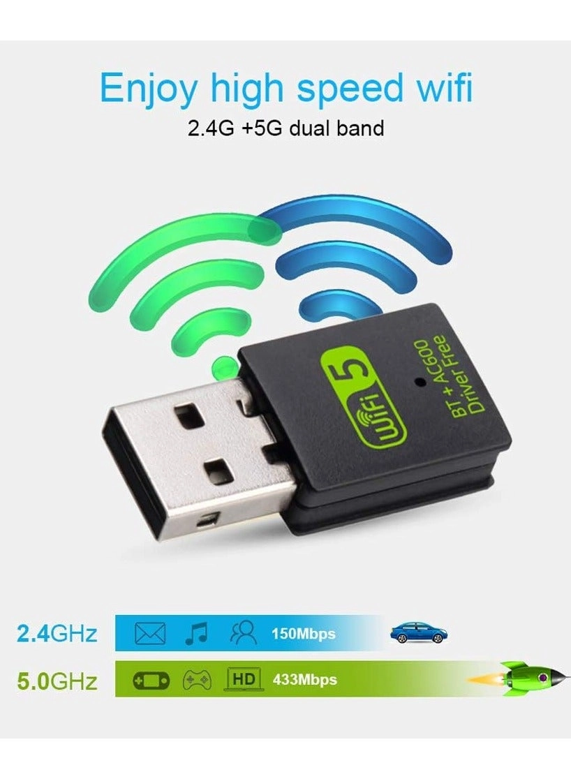 USB WiFi Bluetooth Adapter - Dual Band 2.4/5Ghz USB Wireless