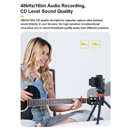 Wireless Clip on Microphone - 2 Transmitters 2.4G