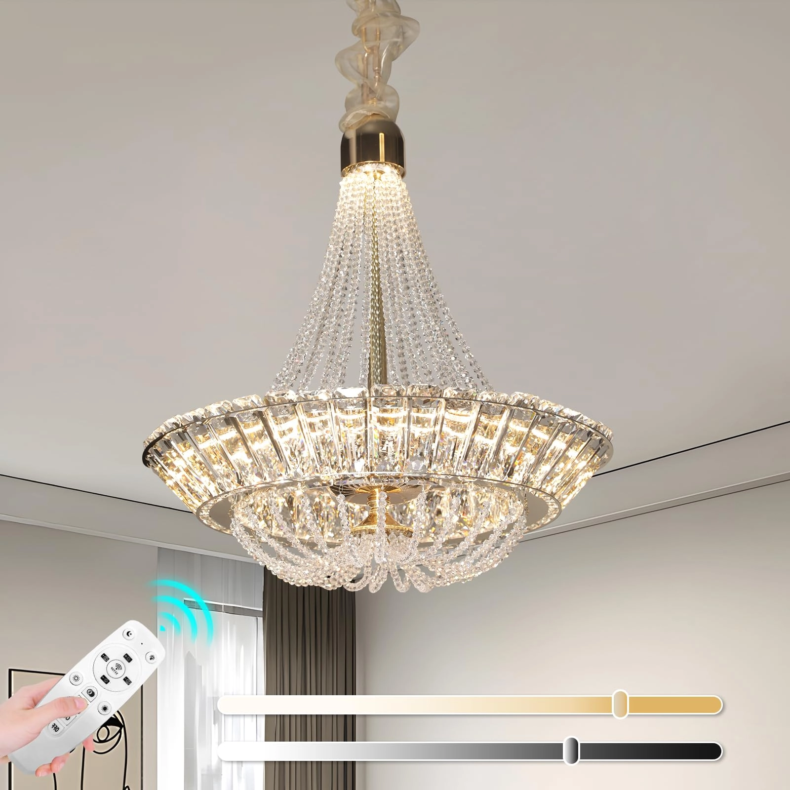 Round LED Chandelier - 3000K 4000K 6000K Dimmable
