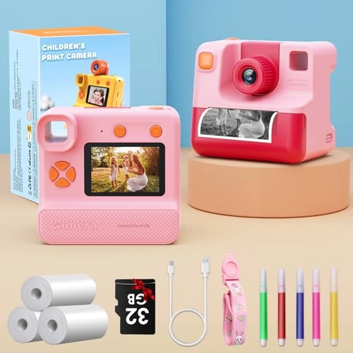 Kids Instant Print Camera - 1080P 32GB