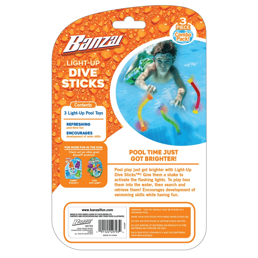 Flashing Dive Sticks - 3 Pieces AG1 Batteries Included