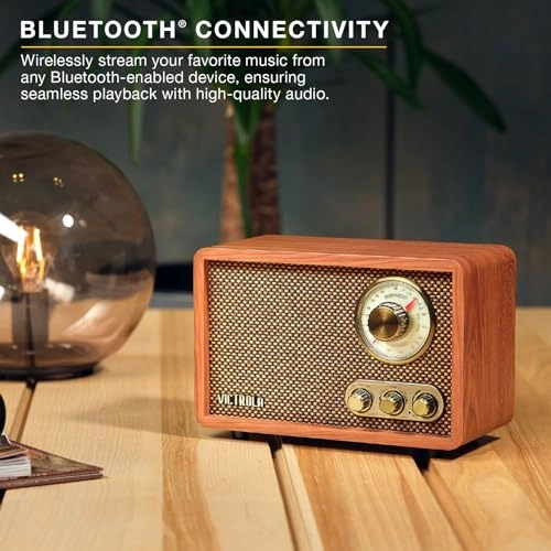 Retro Wood Bluetooth AM/FM Radio