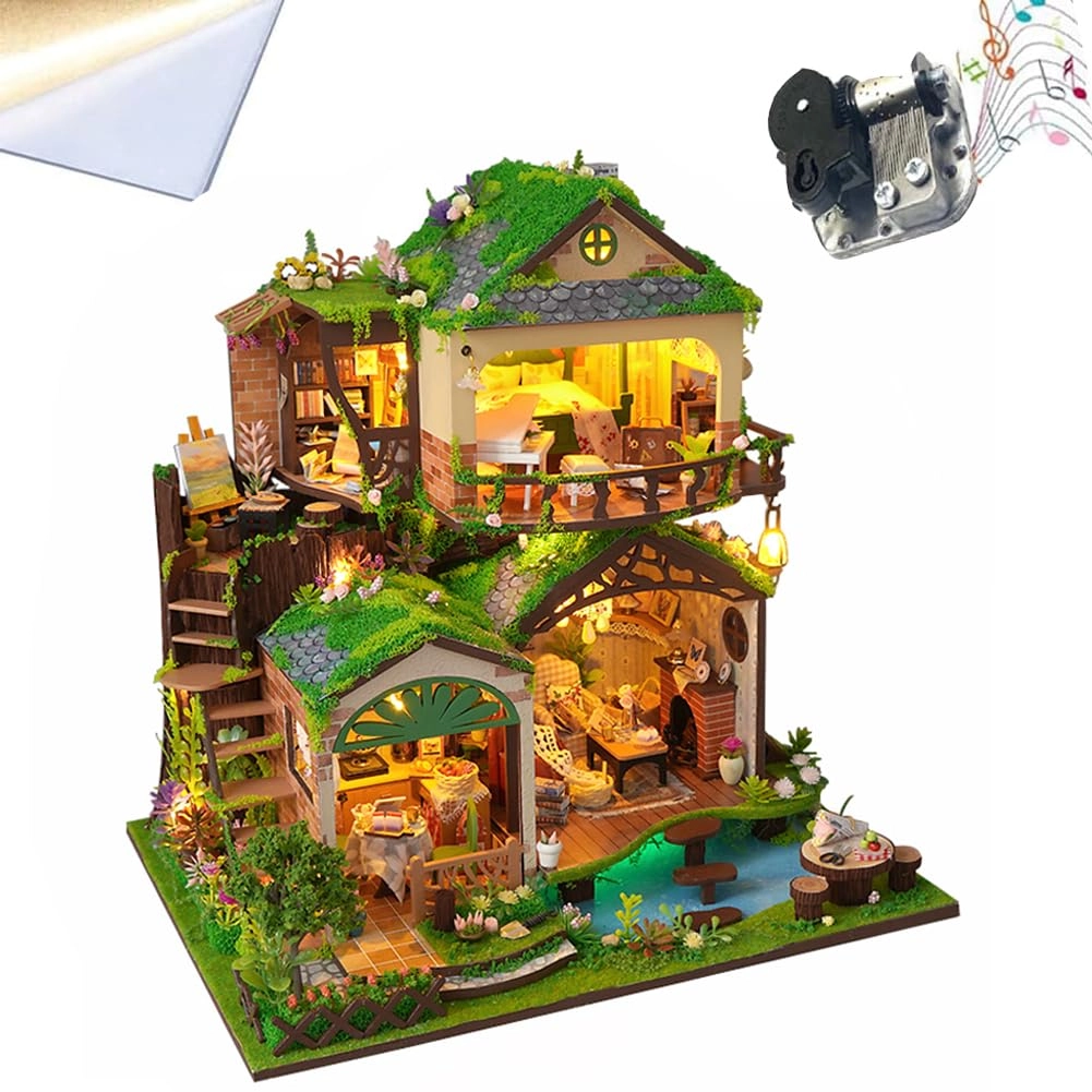 Miniature Wooden Dollhouse Furniture Kit - Creative Room 1:24