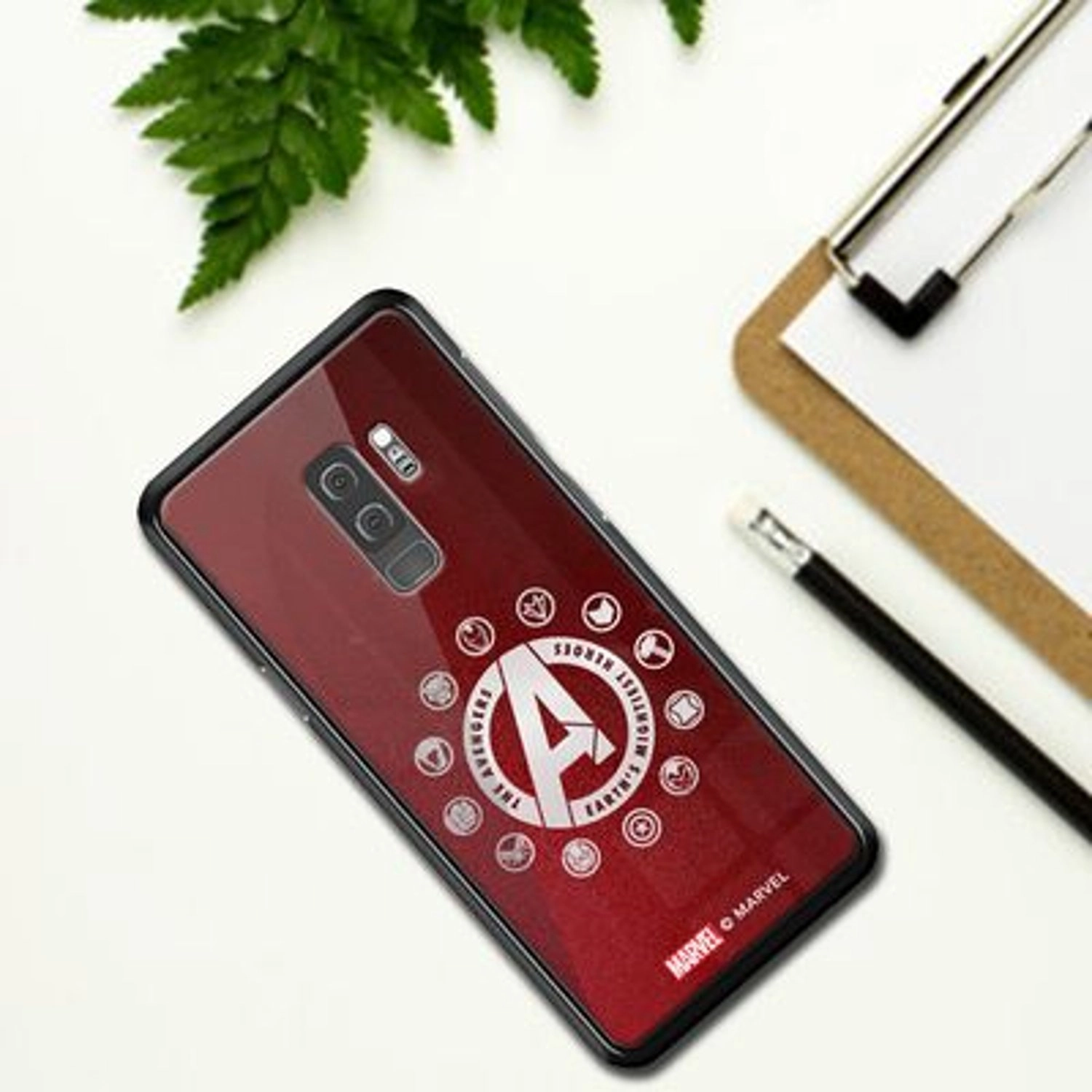 Avengers Character Logos Back Case for Galaxy S9 Plus