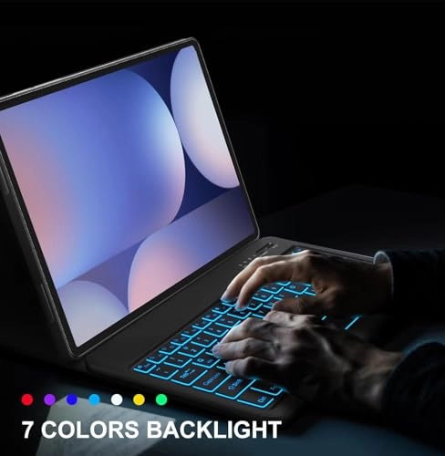 Keyboard Case with S Pen Holder for Galaxy Tab S9 FE+ / S9 Plus 12.4-inch (2023) and Tab S10+ (2024)