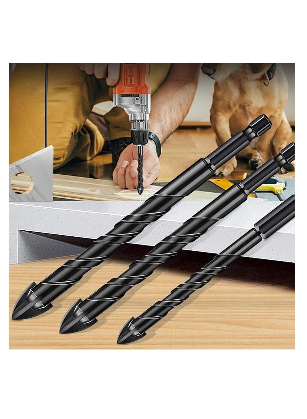 Concrete Drill Bit Set - Carbide 7Pcs 3mm 4mm 5mm 6mm 8mm 10mm 12mm