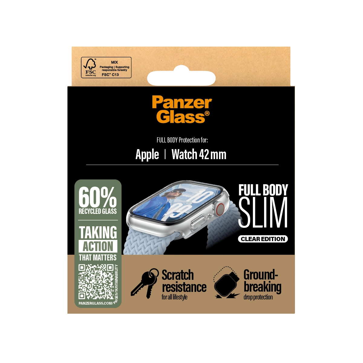 Frame & Screen Protector for Apple Watch 10 (41mm) - Full Body Slim Transparent