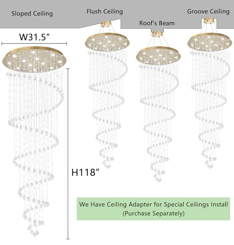 Crystal Glam Chandelier - 2700K-6000K Dimmable