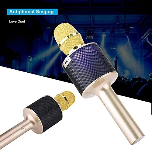 Karaoke Bluetooth Microphone - 4 Hour Playtime TF Card Slot RGB LED Lights