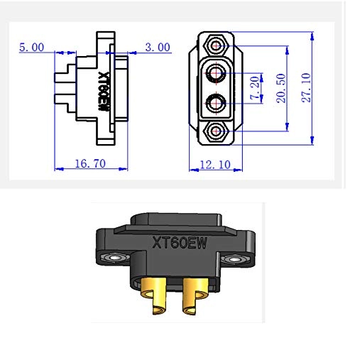 XT60EW-M - 10 PCS Black