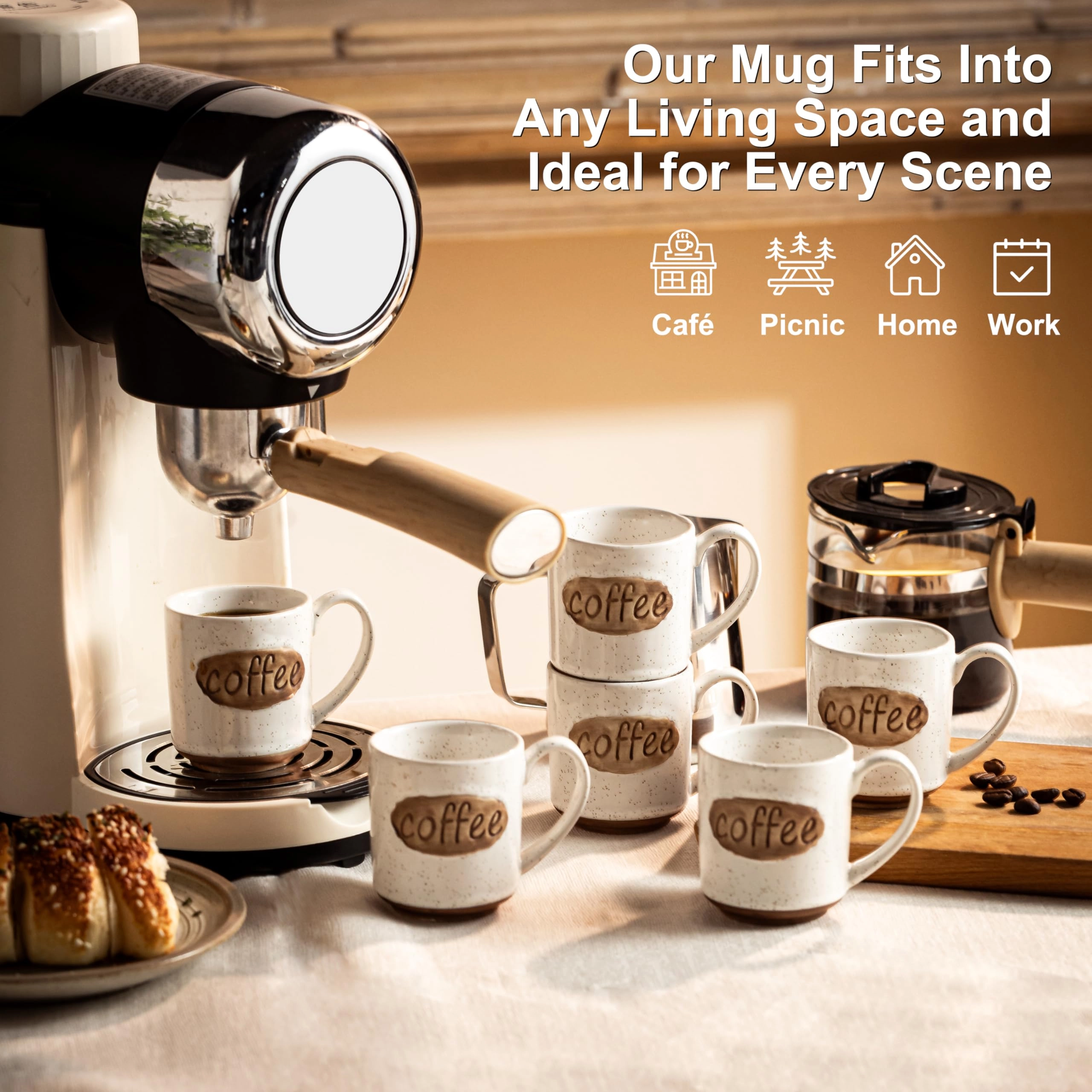 Mini Demitasse Cup - 6 pcs - coffee design