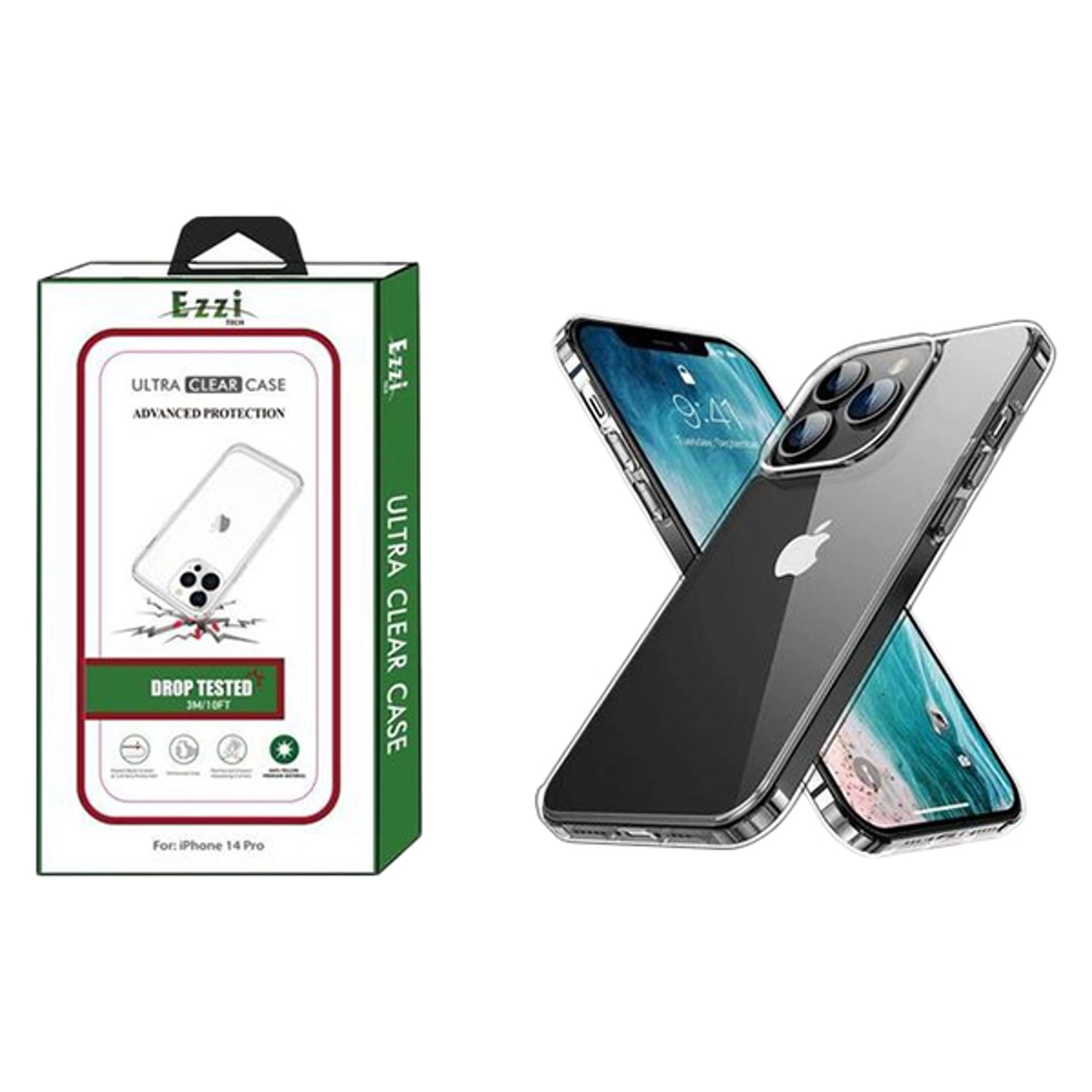 Ezzi Tech Clear Case for iPhone 14 Pro