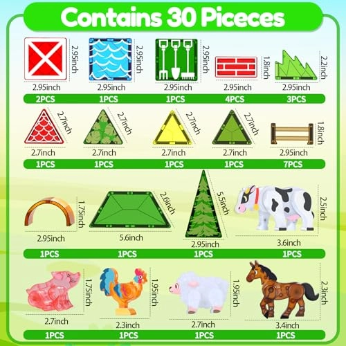 Magnetic Farm Animals - 30 pieces